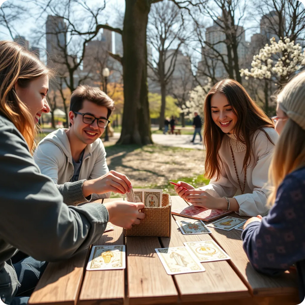 Tarot card sharing illustration